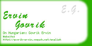 ervin govrik business card